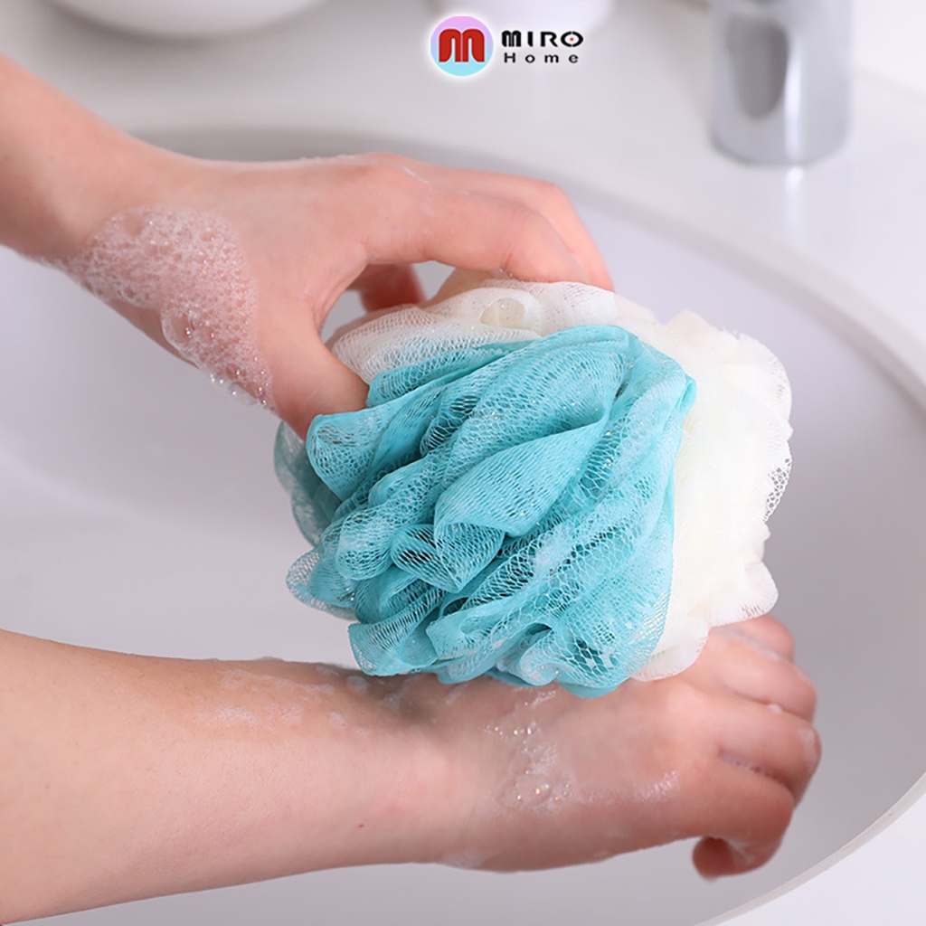 Bông tắm tròn tạo bọt loại dày siêu mềm- Bông tẩy tế bào chết MIROHOME