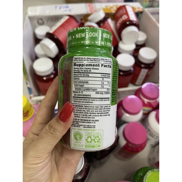 Vitamin b12 dạng kẹo vitafusion 90v 3000mcg / 140 vien 1000mg bổ thần kinh bổ máu