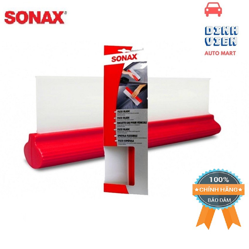 Gạt Nước Bề Mặt Kính, Sơn Xe SONAX Flexi Blade loại bỏ nhanh chóng những chỗ bị bám nước trên xe ô tô của bạn.