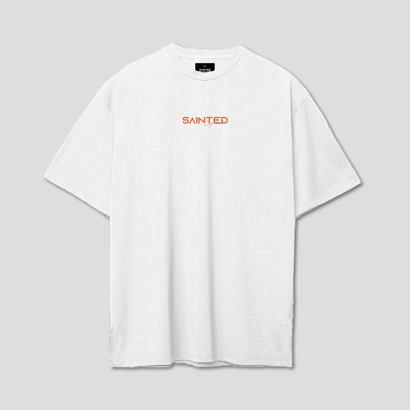 Áo thun oversized Signature SAINTED tay ngắn unisex cotton thoáng mát