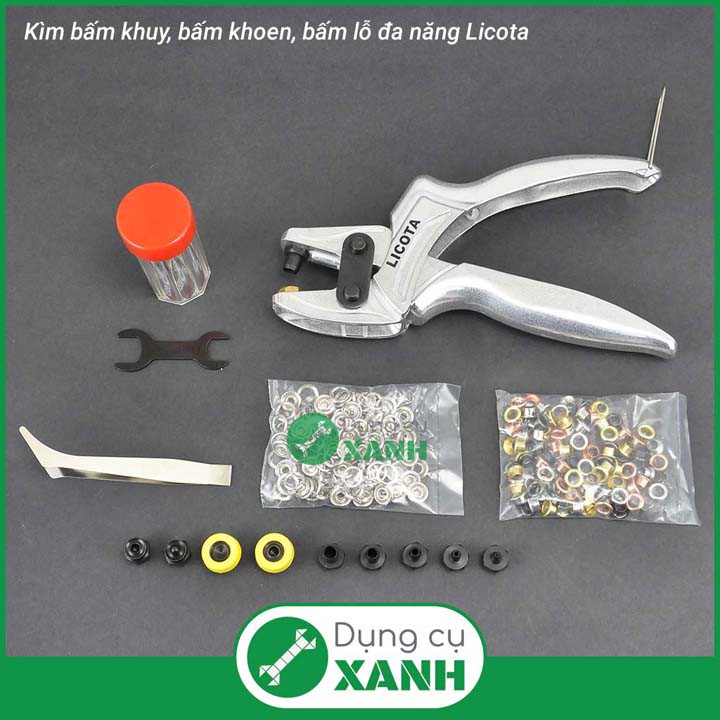 Kìm bấm khuy, bấm khoen, bấm lỗ đa năng Licota