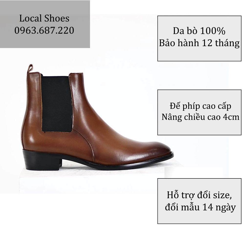 Heels Chelsea Boots Brown, Giày Bốt Nâu