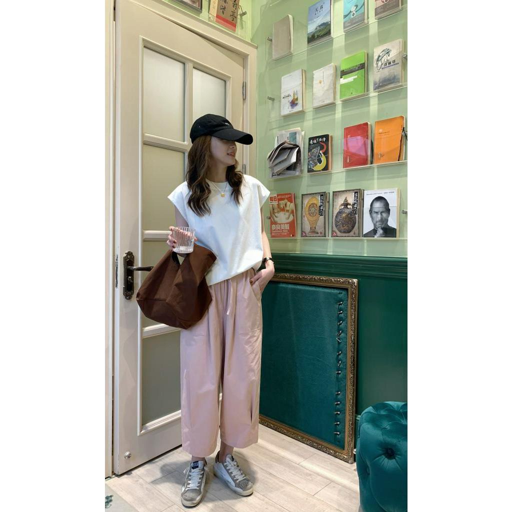 Quần Yếm Dài Đến Mắt Cá Chân Dáng Rộng Màu Sắc Đơn Giản 61195 Dành Cho Nữ