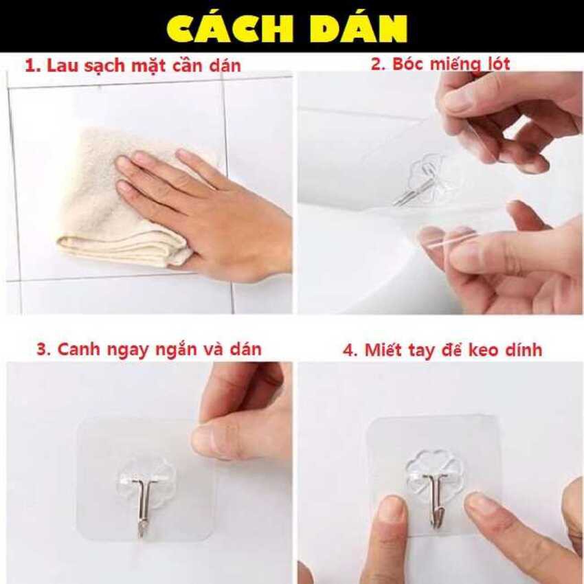 Móc Dính Tường siêu dính  – Móc Dán Tường chịu lực trên 10kg, cực kỳ thẩm mỹ - Không phải khoan đóng