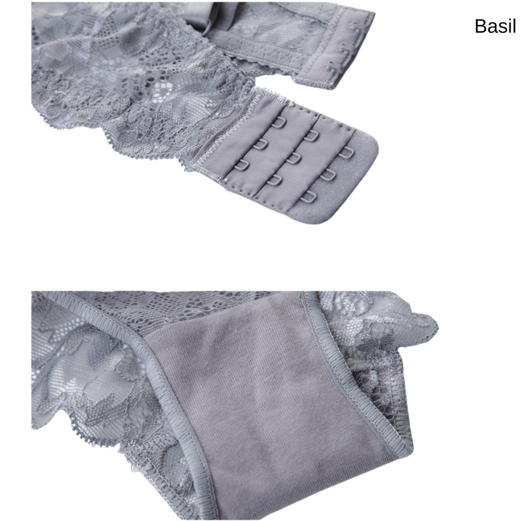 Bộ đồ lót QB04 nữ đệm mỏng có gọng chất Ren mềm mại thoáng mát Basil