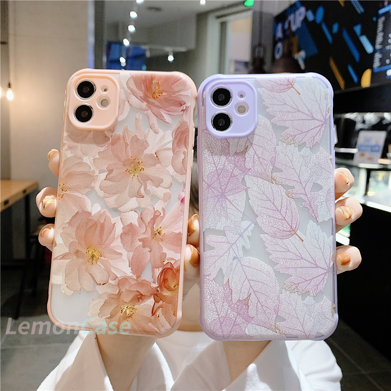 Ốp Điện Thoại Họa Tiết Lá Hoa Cho Compatible For IPhone 11 PRO MAX XR XSMAX 12 Mini 12 Pro Max 11 6 7 6s 8 Plus X Se 2020 6splus 7plus 6plus 8plus Xs