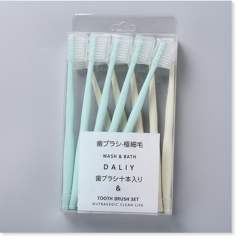 Bàn chải đánh răng cho bé 💯GIÁ VỐN]Combo 10 bàn chải đánh răng Nhật Bản, đầu bàn chải tròn bọc đệm cao su 8612