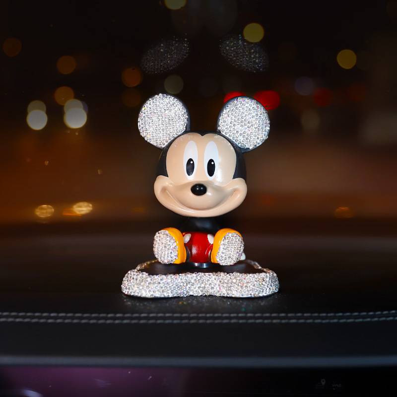 Chuột Mickey Minie Đính Đá Lắc Lư Đầu Dễ Thương Trang Trí Taplo ô tô