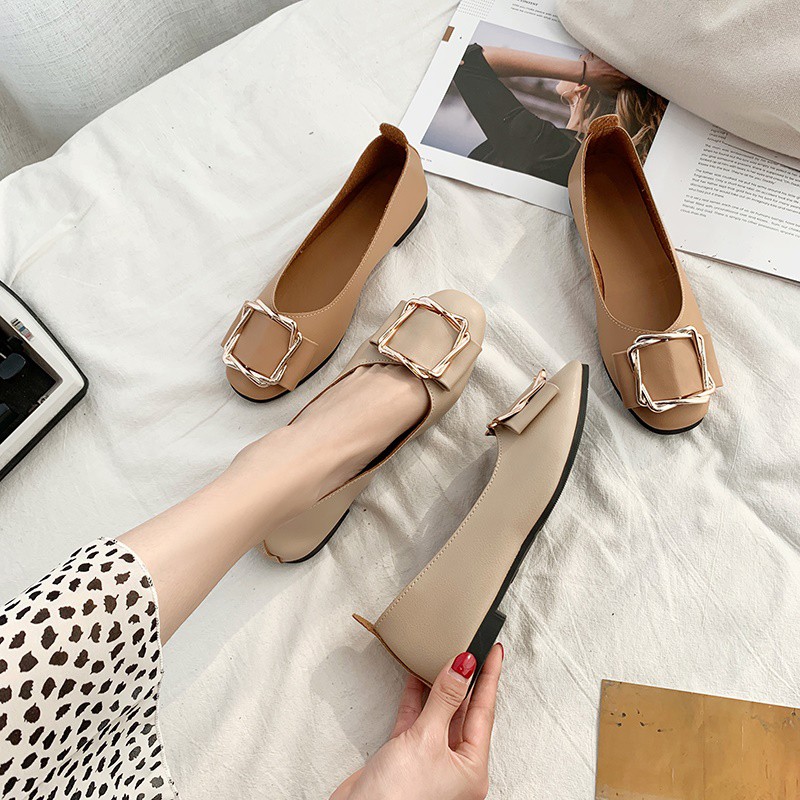 Giày Búp Bê Nữ Gót Vuông Thời Trang Hàn Quốc 2021 | BigBuy360 - bigbuy360.vn
