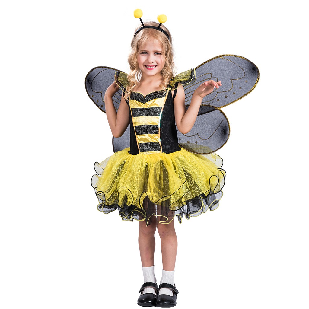 Đồ hóa trang trẻ em - Váy Ong vàng ngắn | Yellow bumble bee - FT20262