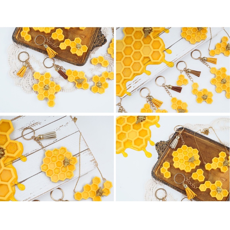 Sa Khuôn Làm Móc Khóa Hình Tổ Ong Diy 2022