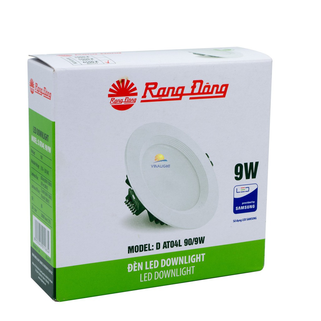 XẢ KHO Đèn LED Âm Trần 9W Rạng Đông D AT04L 90/9W và 110/9w-vỏ đúc nhôm