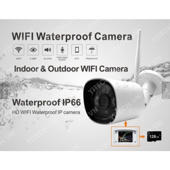 Camera Wifi YI CB301 ngoài trời chính hãng, độ phân giải 3.0Mpx SUPERHD 1536P, kèm thẻ nhớ 128GB