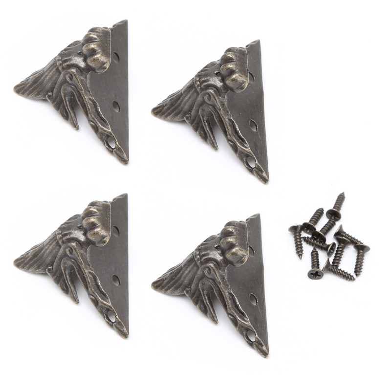 Set 4 phụ kiện bảo vệ và trang trí góc bằng hợp kim phong cách cổ điển xinh xắn