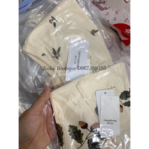 Mũ Sơ Sinh, Mũ Cotton Cho Bé 0-12 Tháng Style Hàn Quốc Thu Đông Hoạ Tiết Dễ Thương Cực Đẹp [Ảnh Thật]