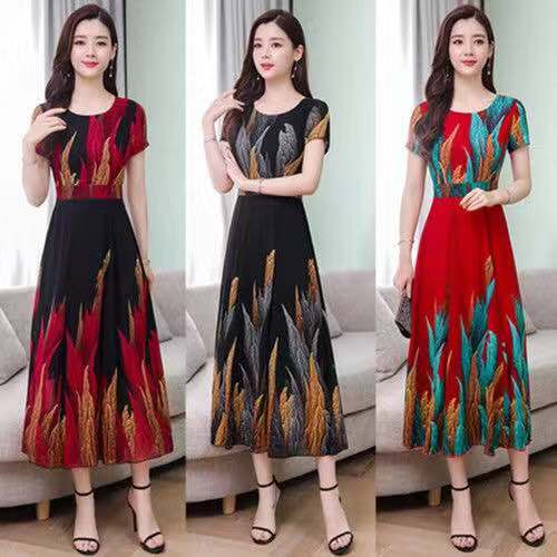 Đầm ôm Dáng Xòe In Họa Tiết Thời Trang Hè 2021 | BigBuy360 - bigbuy360.vn