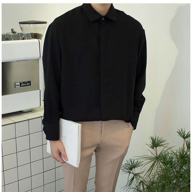 Áo Sơ Mi Cổ Bẻ Chất Cotton Lạnh Cao Cấp, Dày dặn, Ít nhăn, Form Chuẩn Hàn Quốc, Có Nẹp Giấu Nút, Thời Trang Thời Thượng