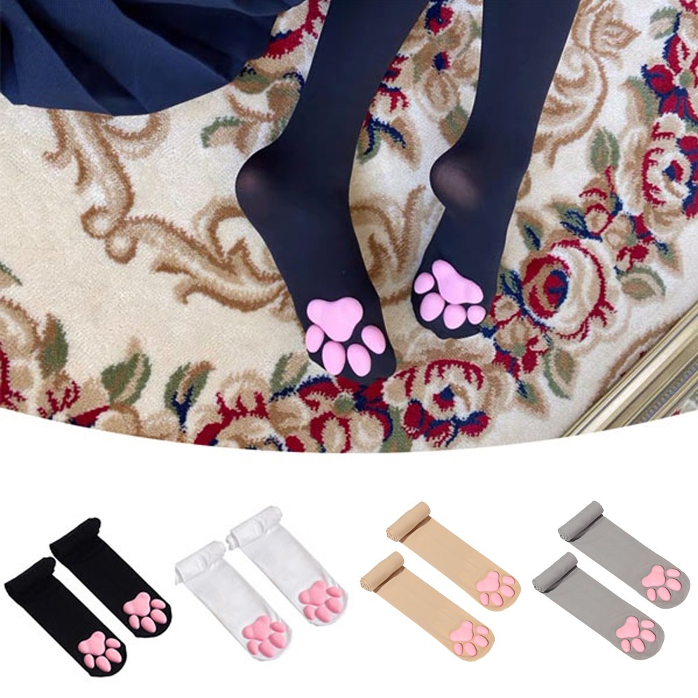 ME Home 3D Cat Paw Socks Elastic Kitten Claw Sockings Thigh High Socks Women Cute Fashion Girls Lolita Cat Cosplay/Multicolor