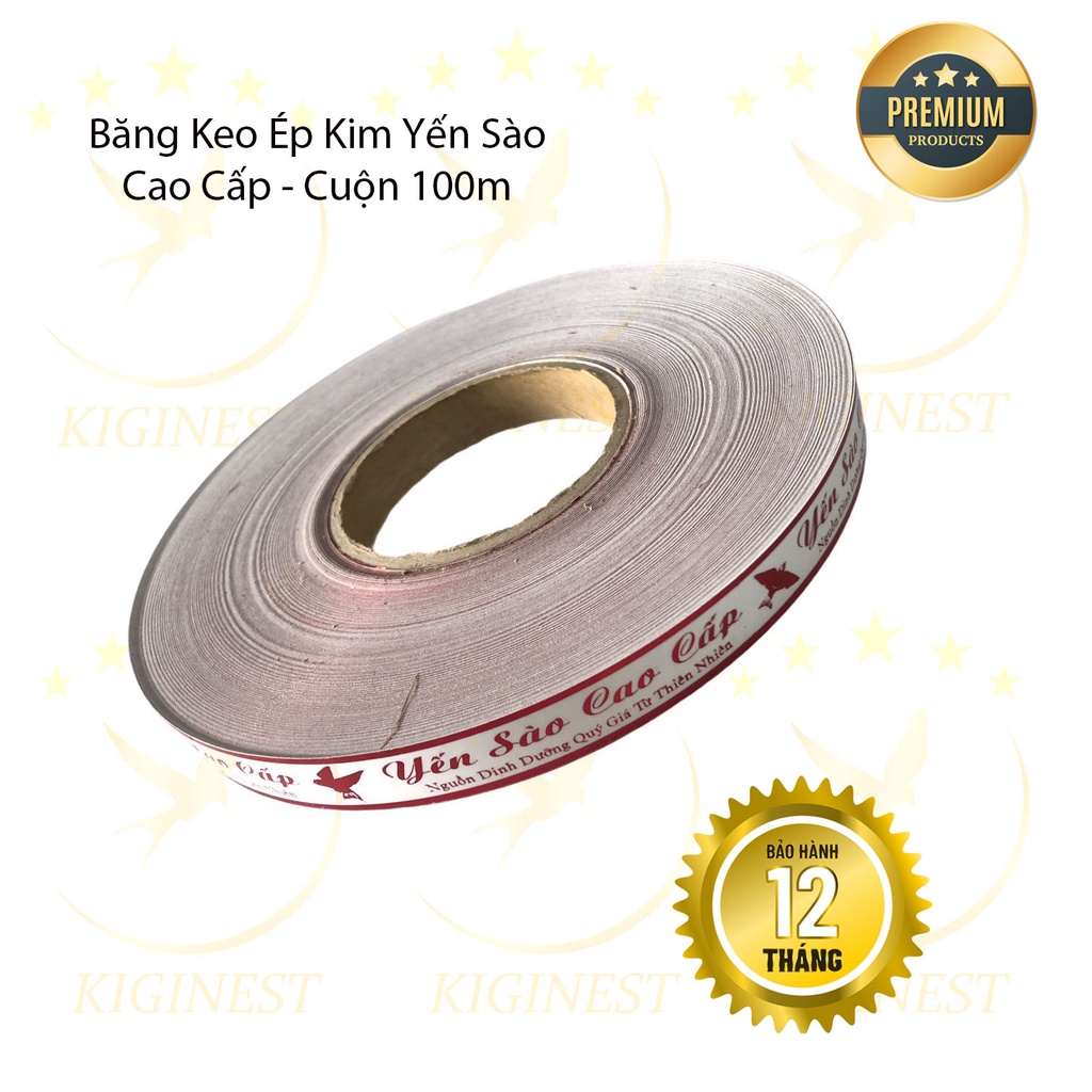 COMBO 10 BĂNG KEO DÁN ÉP KIM YẾN SÀO CAO CẤP - 2 VIỀN MÀU VÀNG, ĐỎ