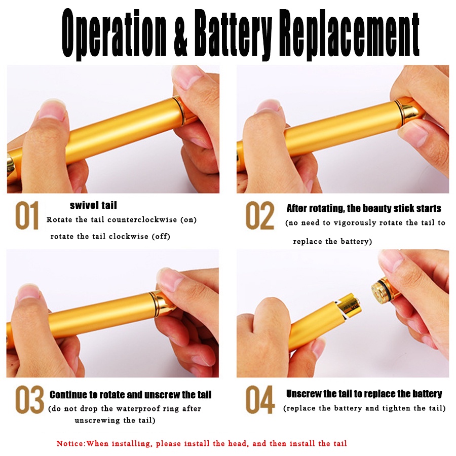 【Beauty Bar】 Face Lifter/V shape lăn mát xa mặt Massage mặt 24K Energy Gold T Bar Thanh năng lượng giảm béo làm săn chắc da mặt Thanh năng lượng làm săn chắc da mặt (massage)