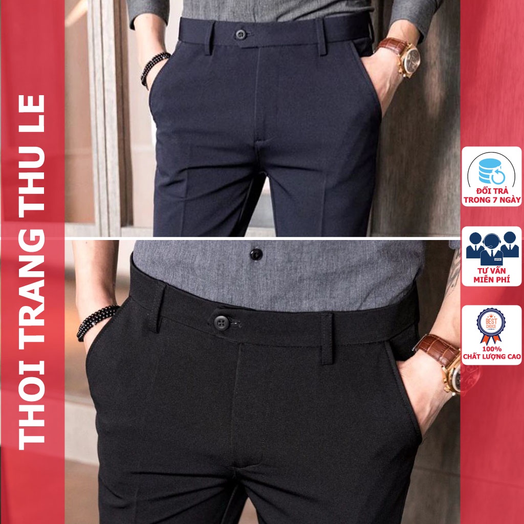 Quần Tây Nam ống đứng cao cấp công sở chất liệu basic trơn Thu Lê QT119
