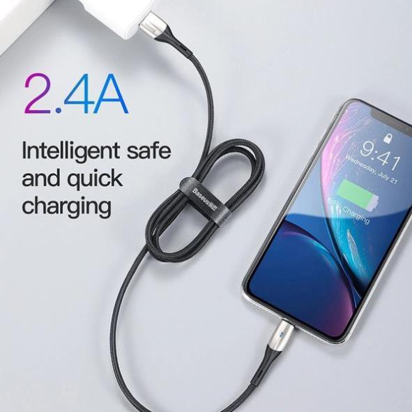 Cáp sạc nhanh iPhone - Cáp Lightning Baseus - Siêu bền - Chống Gẫy Đứt - Có Đèn LED - Bảo hành 18 tháng