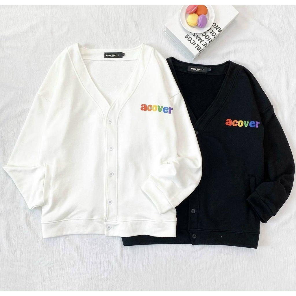 Áo Khoác Cardigan Dài Tay ACOVER Siêu dễ thương( 2 màu) xinh xắn cho nữ-áo khoác ulzzang