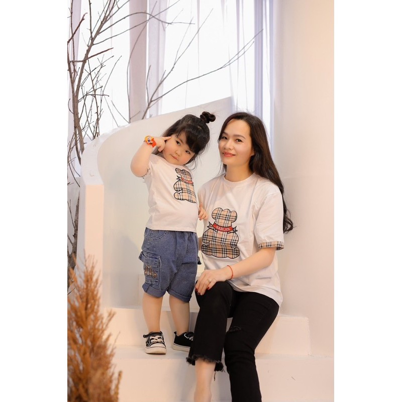 ANU150 - ÁO PHÔNG ĐÔI CỘC TAY GẤU BAR.LAN CHO MẸ VÀ BÉ