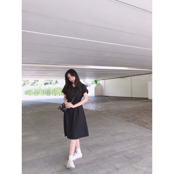 Đầm sơ mi dây rút eo JulieHouse