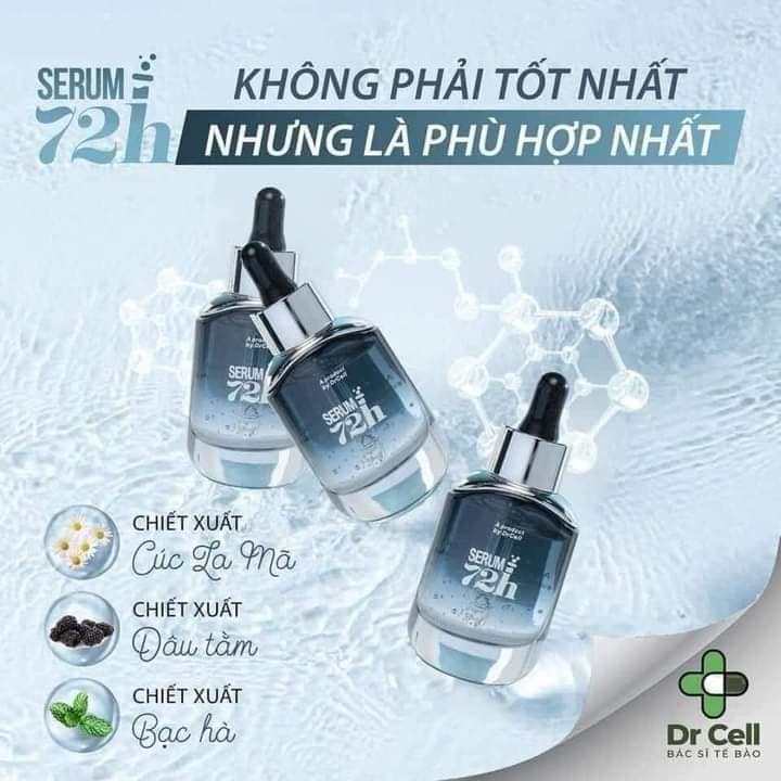 Serum truyền trắng 72h dưỡng ẩm, ngăn ngừa lão hóa, mờ thâm nám Dr cell lọ 30ml SAN15