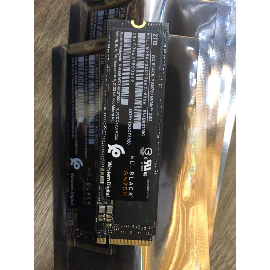 Ổ cứng SSD M2 PCIe WD Black SN750 2TB NVMe 2280  Gen3 x4 -  bảo hành 5 năm