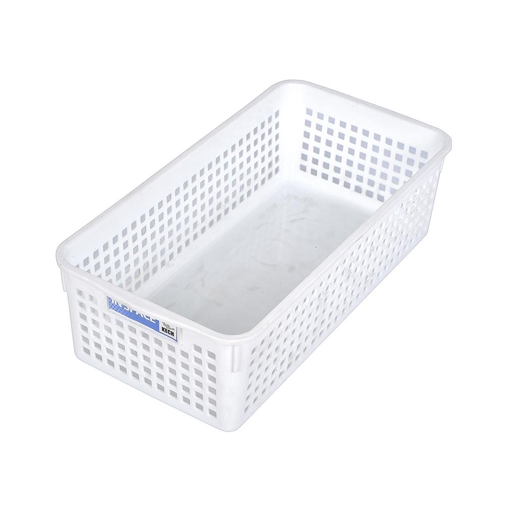 HomeBase KECH Rổ nhựa dùng trong nhà bếp Thái Lan  5188 W15.1xD24xH10.5cm màu trắng