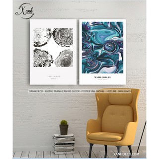 Bộ 2 tranh canvas trừu tượng TCVL82 tặng đinh treo tranh