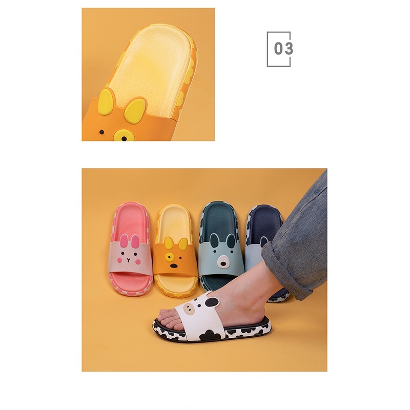 Dép đi trong nhà Họa Tiết Bò Hoạt Hình Thời Trang Mùa Hè