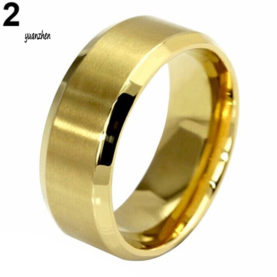 Nhẫn Thép Titan Mạ Vàng 18K Kích Thước 8mm Có Size US 5-14 Cho Nam Nữ