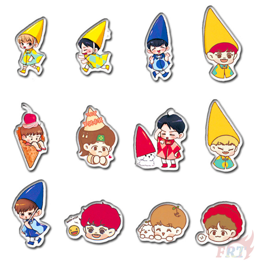 100Pcs/Set ❉ EXO Series 05 Q Character Stickers ❉ KPOP Superstar DIY Fashion Luggage Laptop Skateboard Decals Doodle Stickers