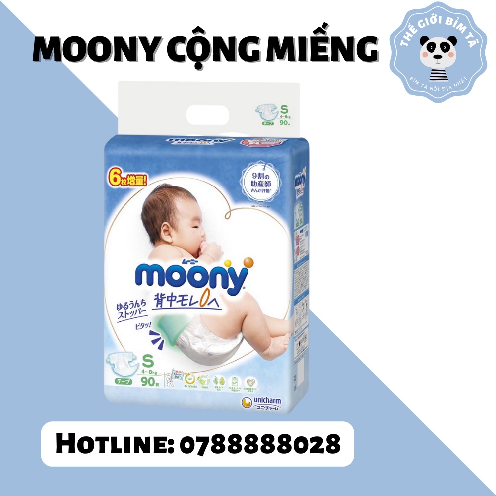 Bỉm Tã Dán/Quần Moony Nội Địa Nhật Đủ Size NB96/S90/M68/L58/M64/L50/XL44