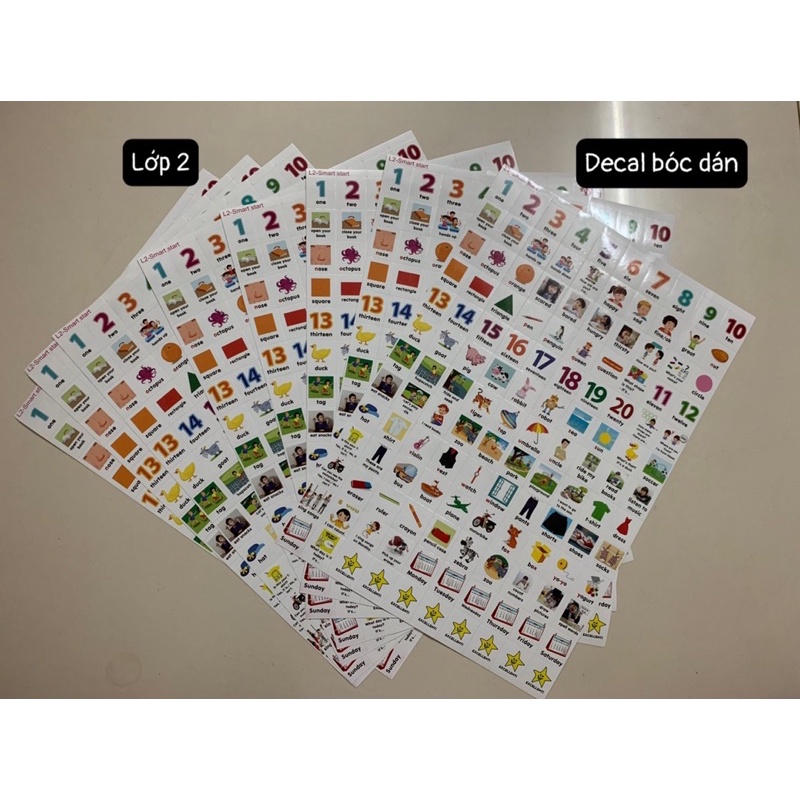 Sticker Từ vựng tiếng anh Smart start lớp 1 đến lớp 5 chuẩn chương trình BGD