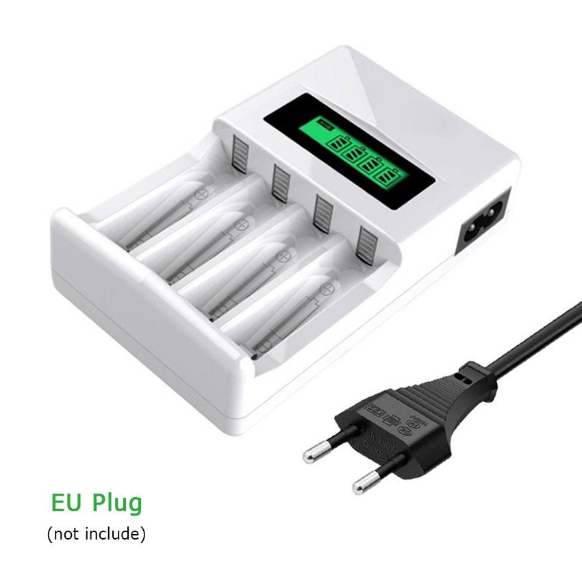 Bộ Sạc Pin 4 Ngăn Có Đèn LED Hiển Thị Thông Minh Cho AA/AAA Ni-MH/Ni-Cd