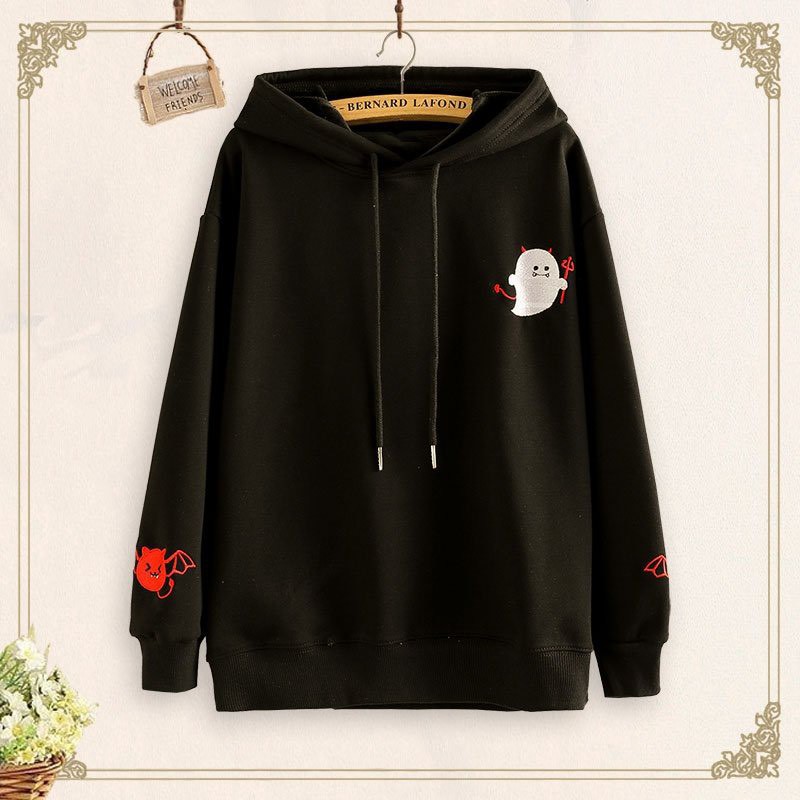 Áo Khoác Hoodie KN19 In Hình Quỷ Dơi Cute, Form Unisex Cho Nam Và Nữ, Chất Nỉ Cao Cấp Êm Ái_Freesize Dưới 60kg | BigBuy360 - bigbuy360.vn