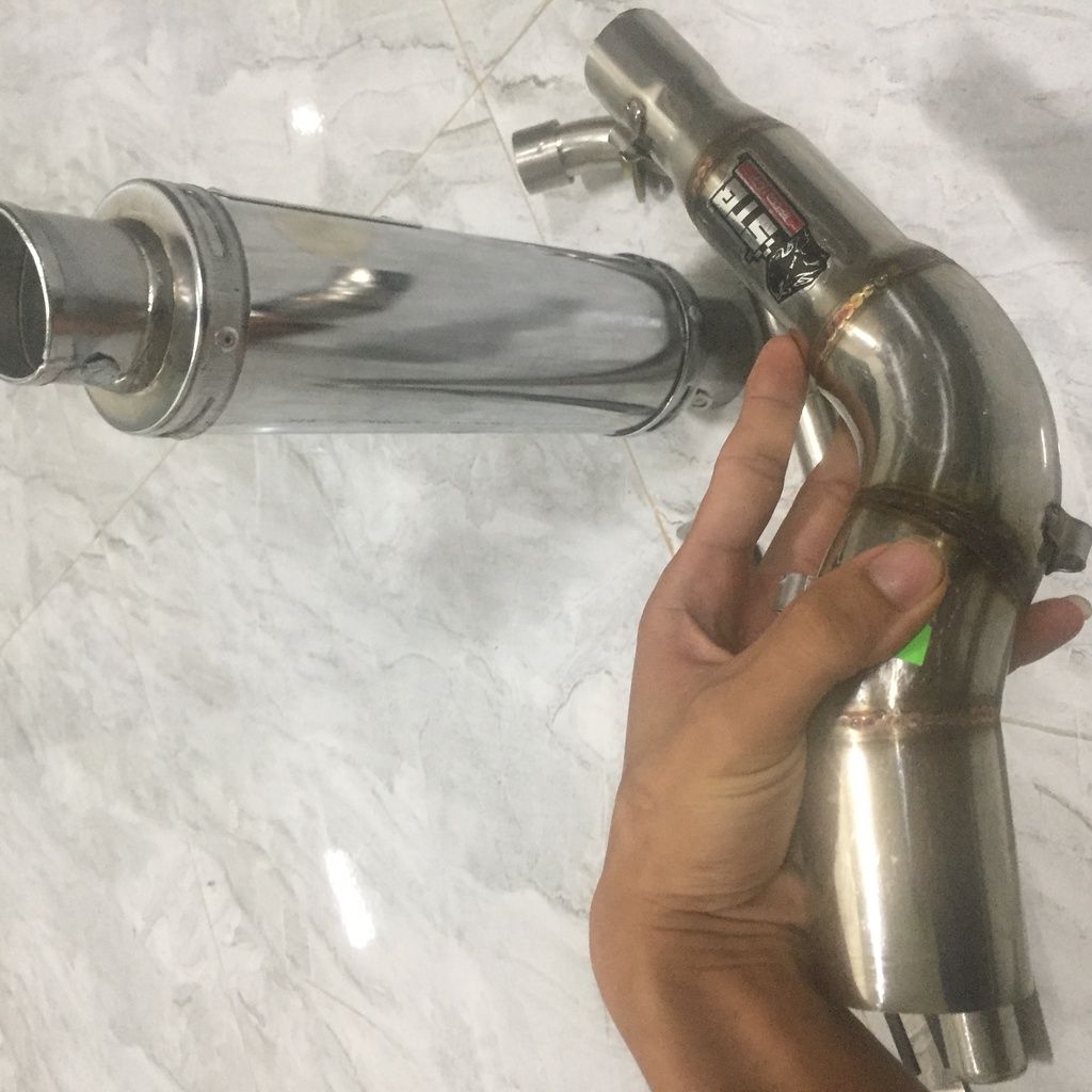 Pô leovince full cổ 2 khúc gắn Sirus, Wave, Dream, Cub, Ex50cc, Wave 50cc LeoVince