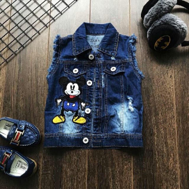 ÁO KHOÁC GHILE JEAN HÌNH MICKEY BÉ TRAI ,BÉ GÁU ĐỀU MẶC ĐƯỢC NHÉ
