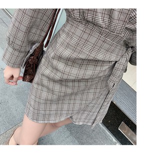 ĐẦM SƠ MI VẠT CHÉO KẺ LY (D70)