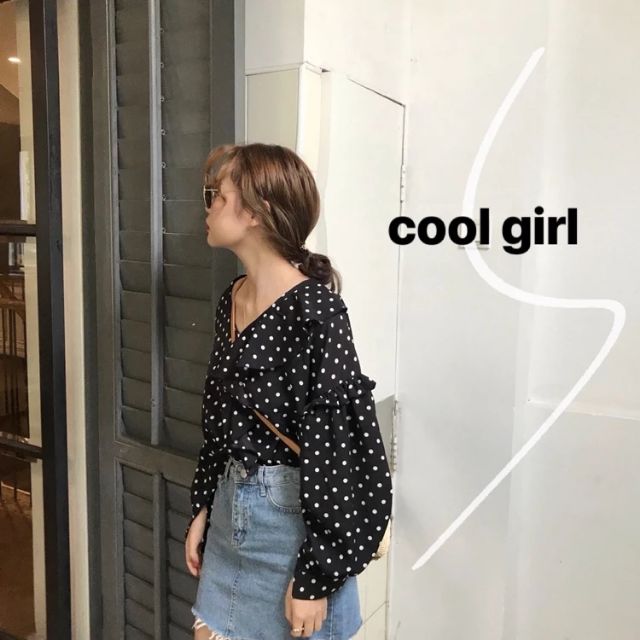 Áo sơ mi chấm bi