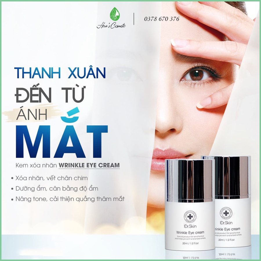 Kem dưỡng mắt IDr Skin_ IDr Skin Wrinkle Eye Cream giúp loại bỏ nếp nhăn mắt, nhăn vùng cổ, nhăn khóe cười...