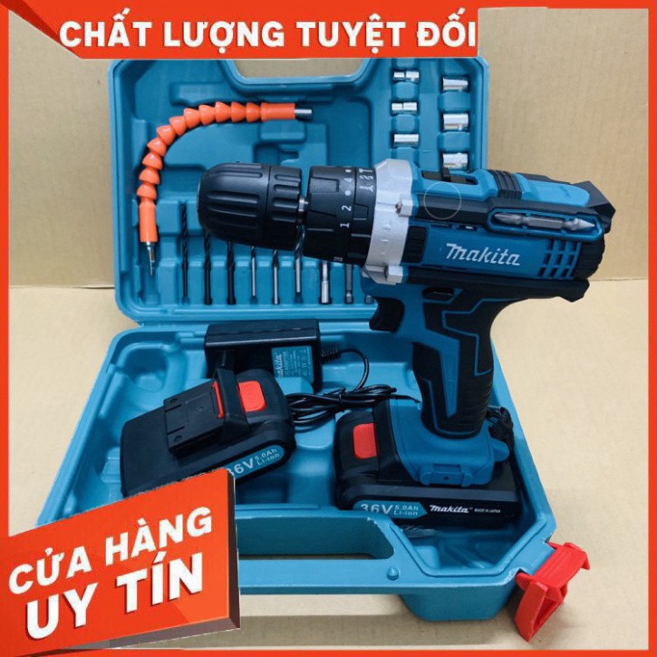 máy khoan pin makita 36v 3 chức năng tặng bộ phụ kiện