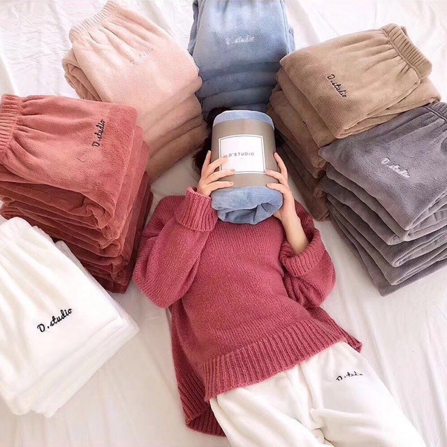 Quần Nỉ Bông Nữ Lót Lông Cừu Siêu Ấm PK77, Quần Ngủ Nữ Jogger Bông Giữ Nhiệt Mùa Đông, PK's House | BigBuy360 - bigbuy360.vn