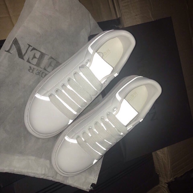 PHẢN QUANG SALE SỐC] Giày alexander Mc queen trắng xám phản quang fullsize 36-&gt;43 NAM NỮ