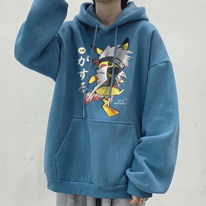 Áo Hoodie In Họa Tiết Hoạt Hình Phong Cách Nhật Hàn Cho Nam 5 Màu (M-8Xl)