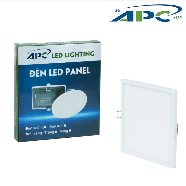 Đèn Led âm trần siêu mỏng hình APC lighting thiết kế mặt sơn tĩnh điện trắng với điểm nhấn là đường viền chỉ màu bạc